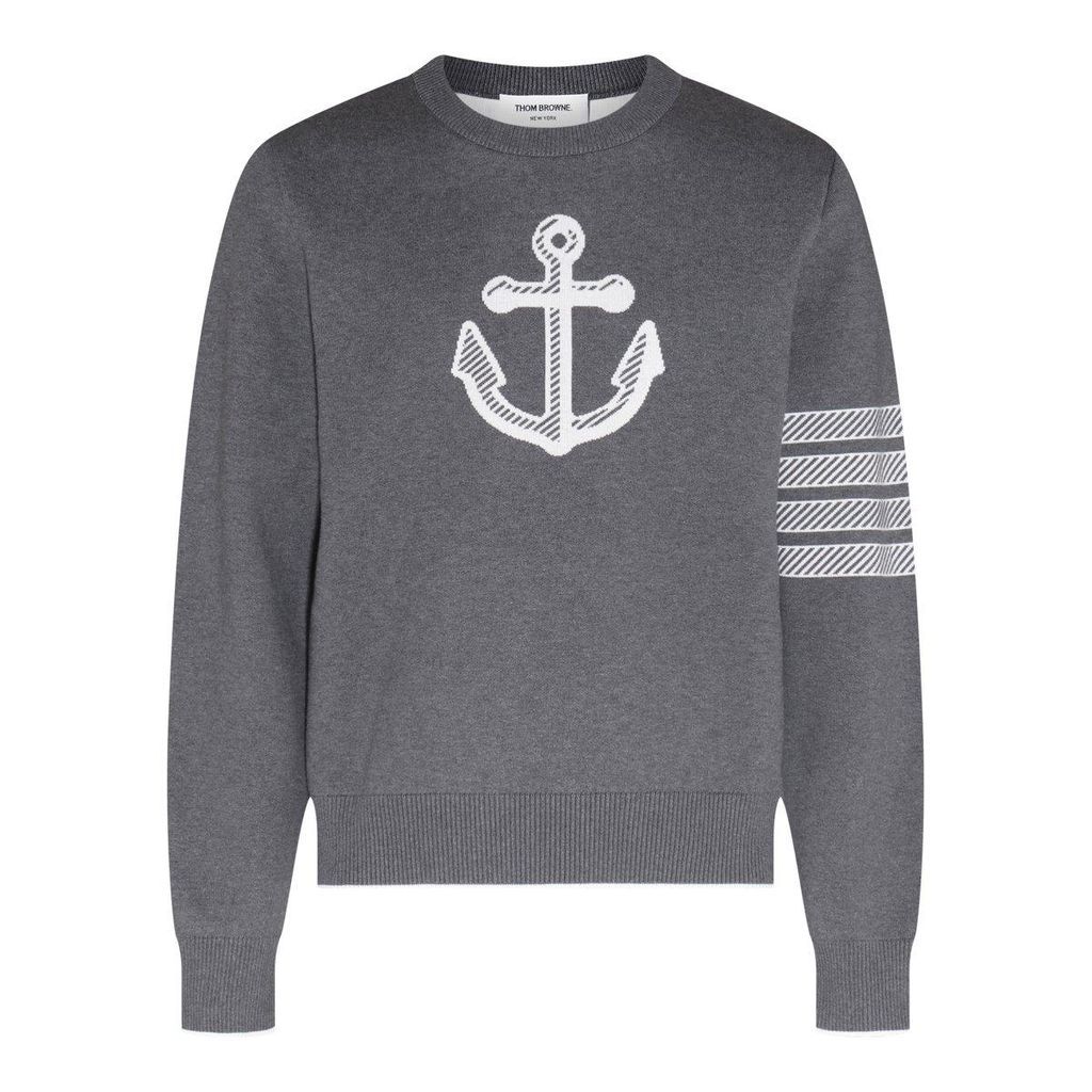Anchor-Jacquard Knitted Jumper