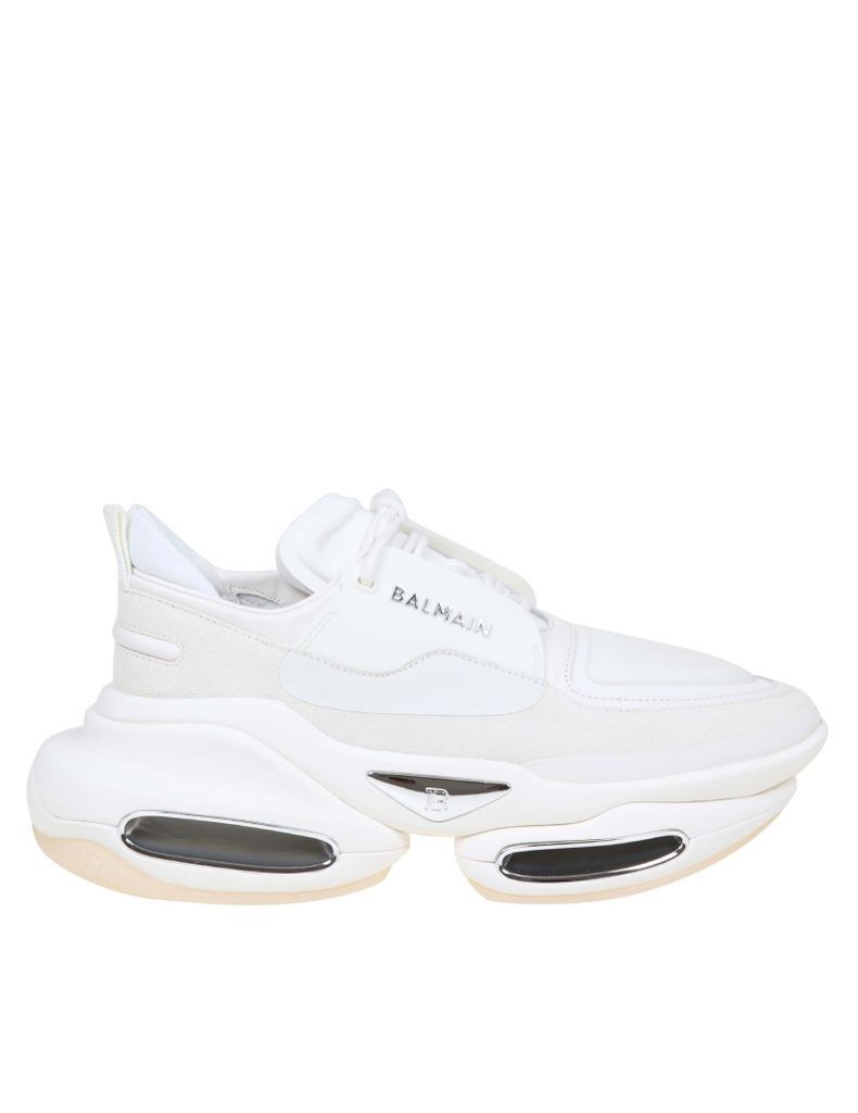 B-Bold Sneakers In White Leather And Suede
