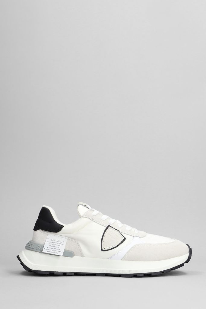 Antibes Sneakers In White Suede And Fabric