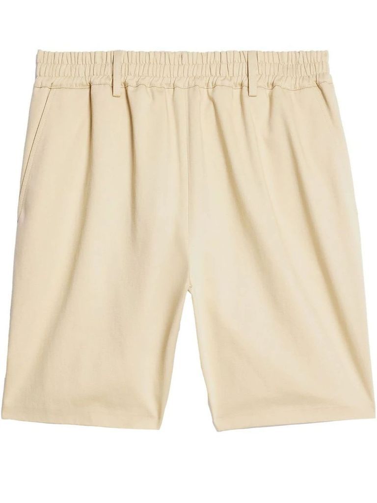 Beige Cotton Bermuda Shorts