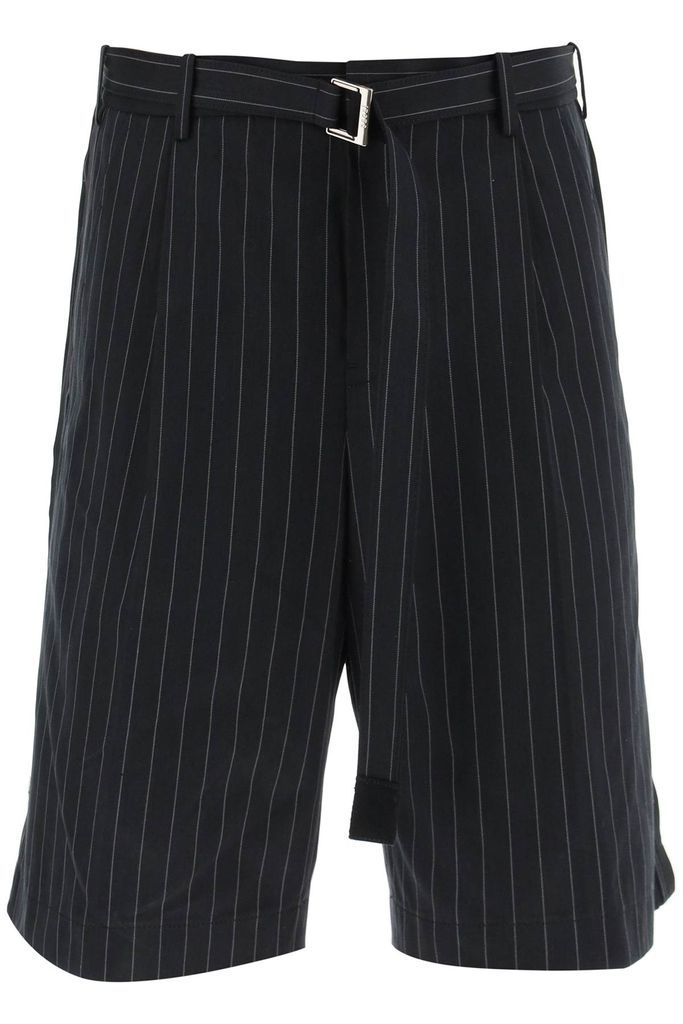 Belted Pinstripe Shorts