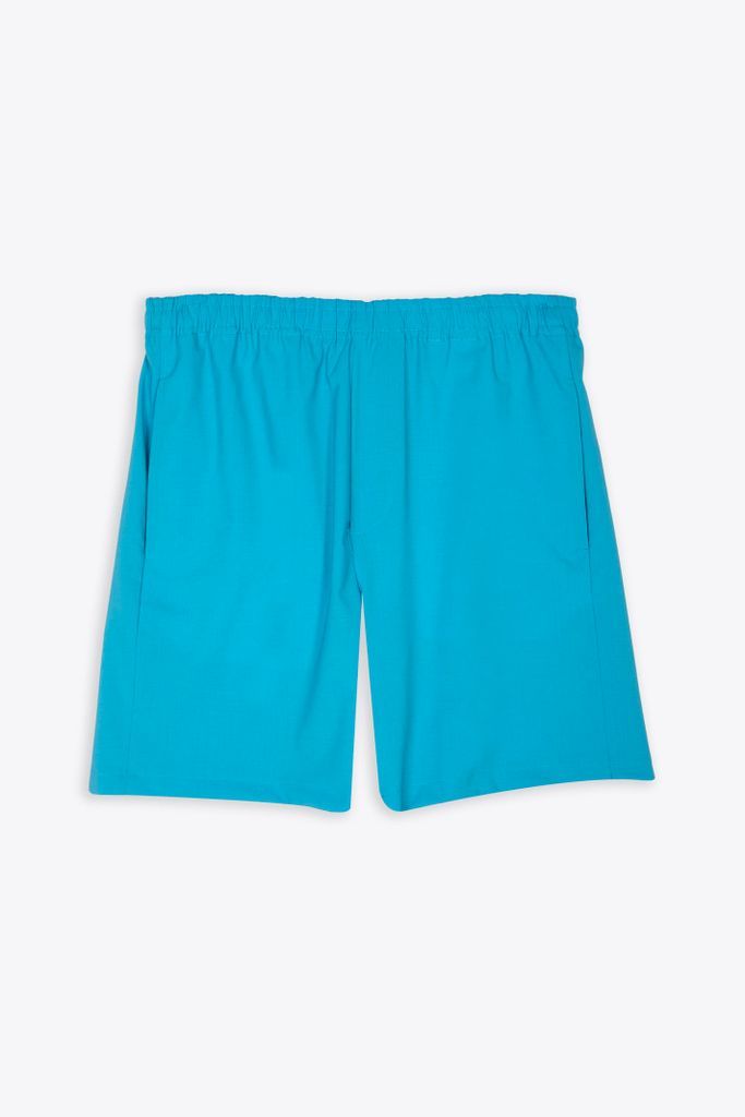 Bermuda Lana Tecnica Light Blue Wool Drawstring Shorts
