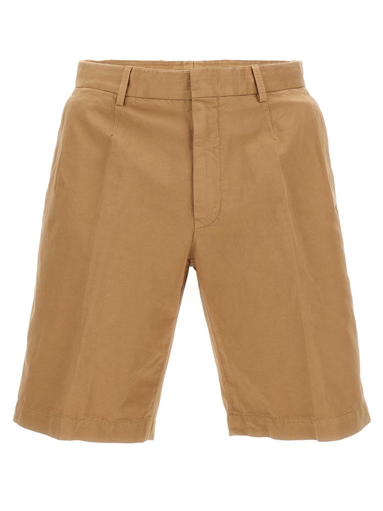 Bermuda Shorts With Front Pleats