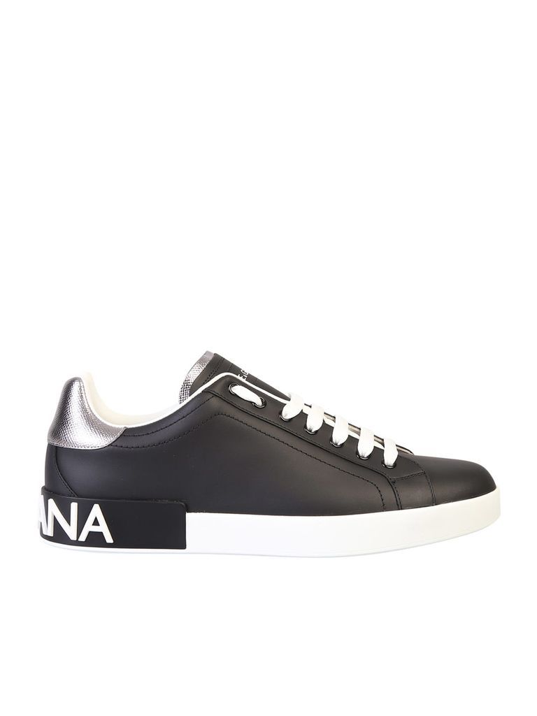 Black And Silver Portofino Sneakers