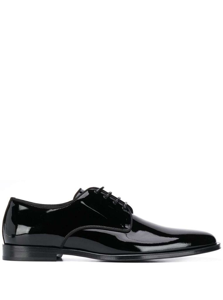 Black Lace-Up Loafer In Patent Leather Man Dolce & Gabbana