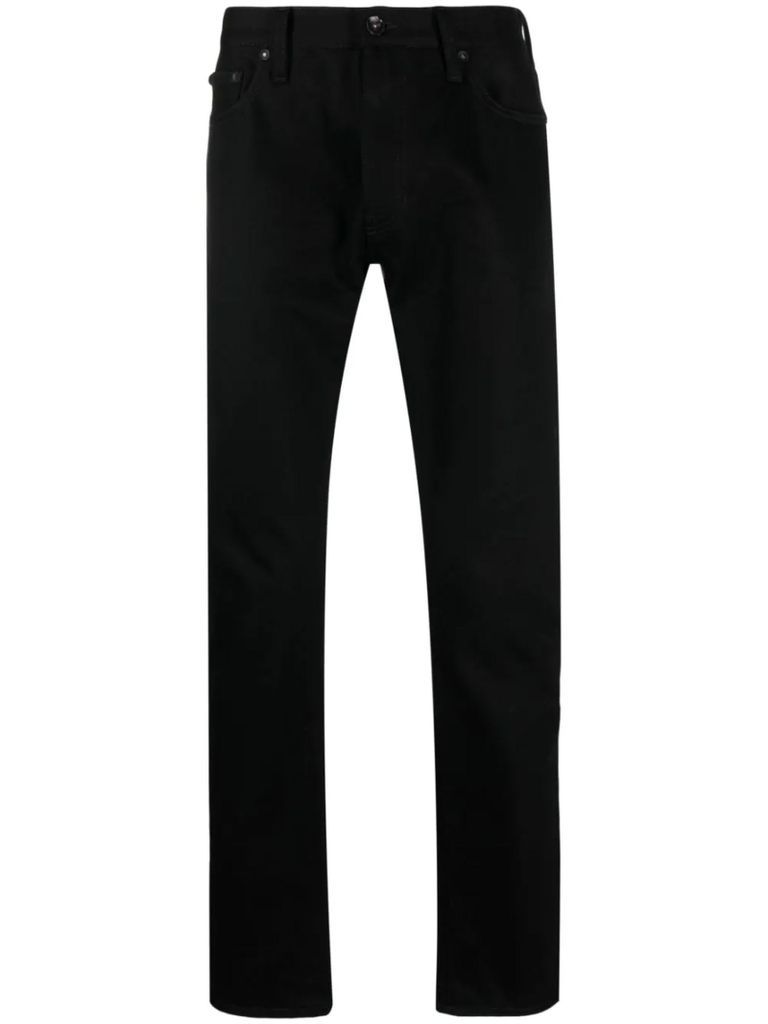 Black Cotton Single Arrow Slim-Fit Jeans