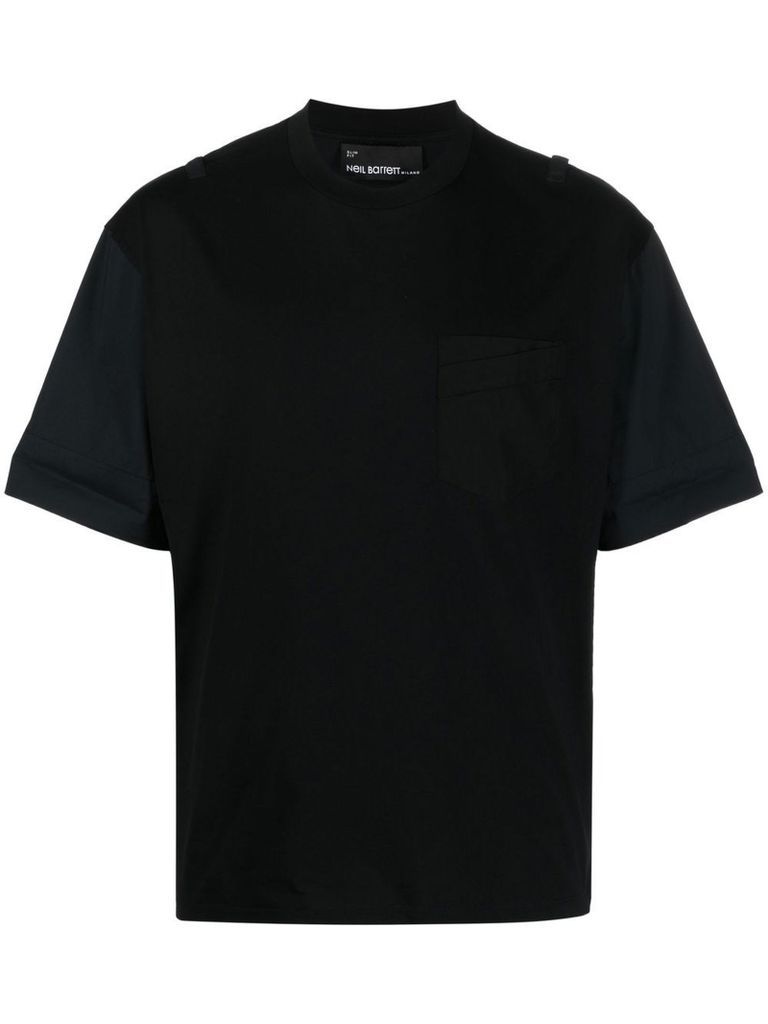 Black And Blue Cotton T-Shirt