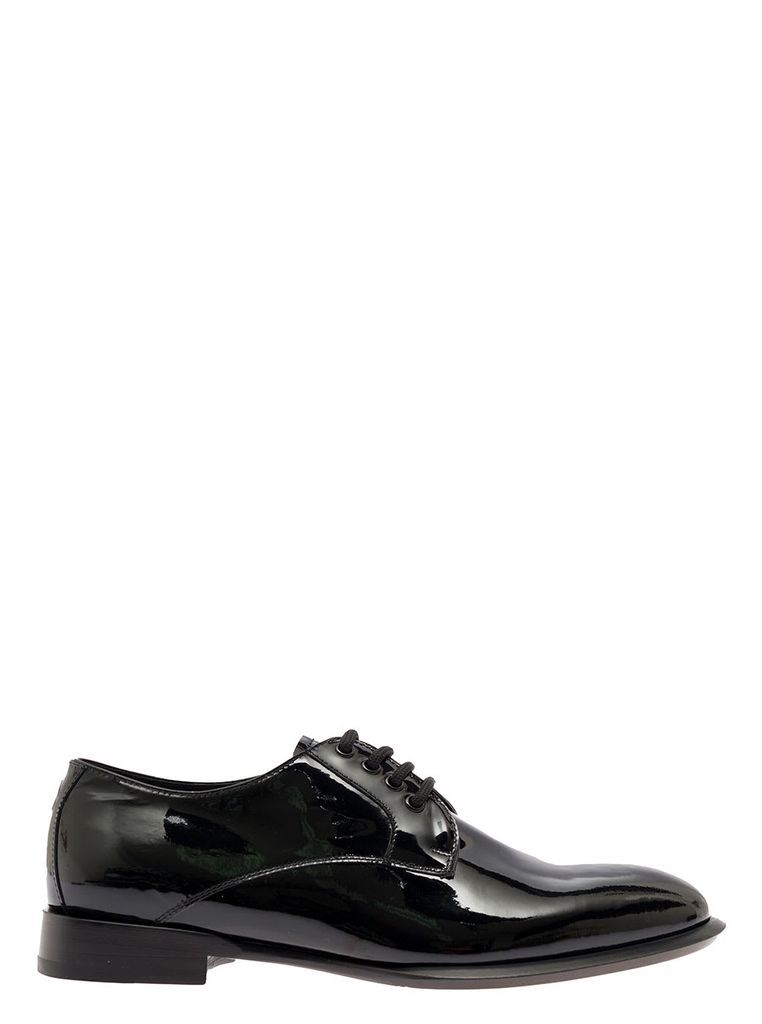 Black Oxford Shoes In Patent Leather Man