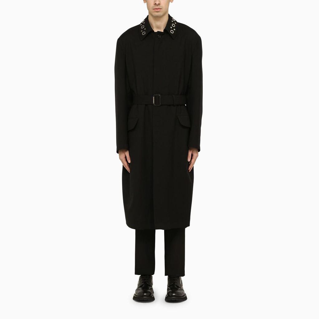 Black Single-Breasted Trench Coat