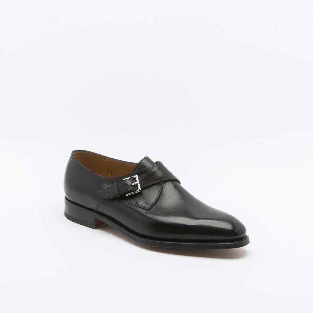 Black Calf Monk Strap Shoe