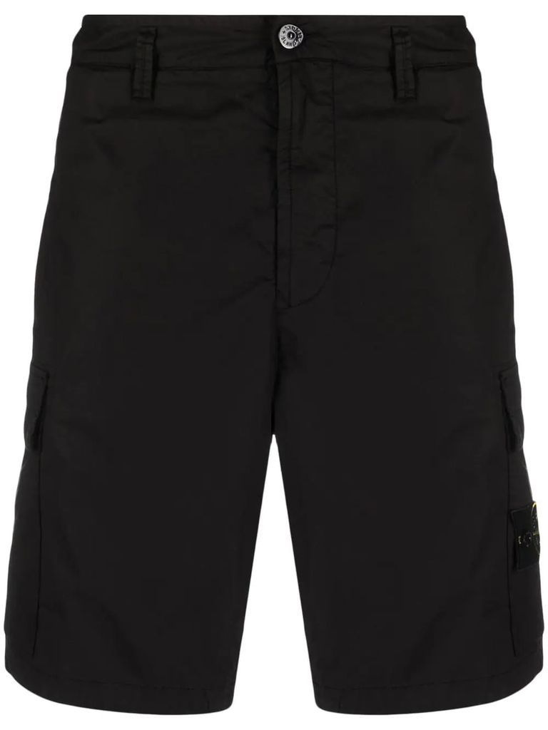 Black Cargo Bermuda Shorts