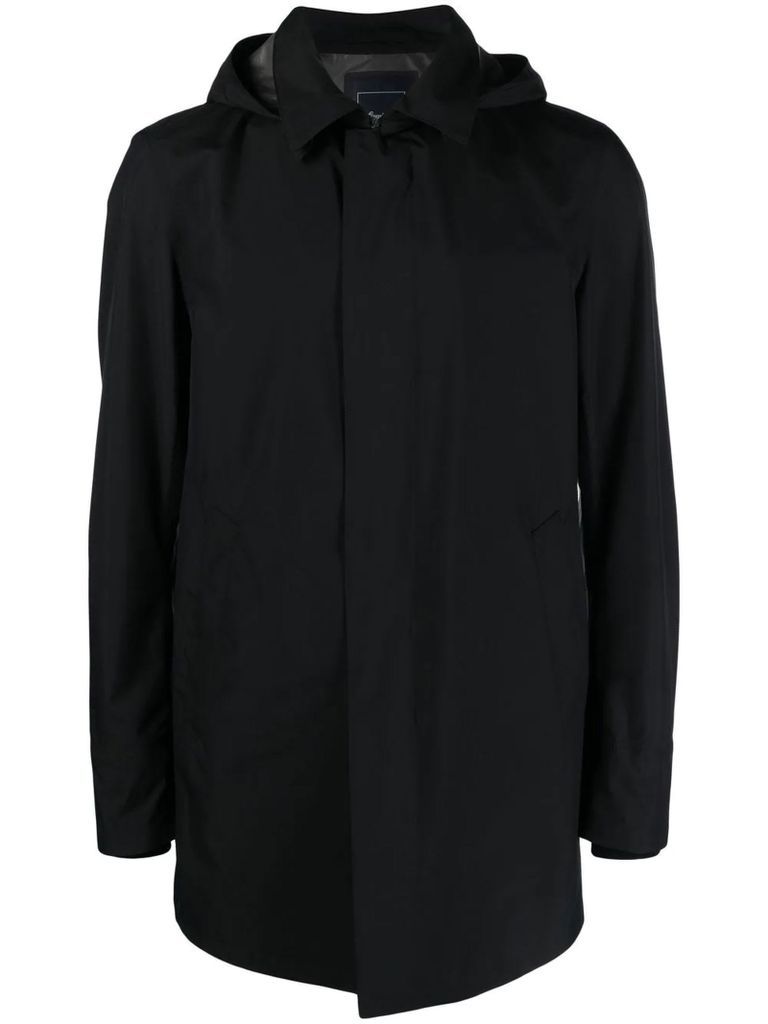 Black Hooded Waterproof Raincoat