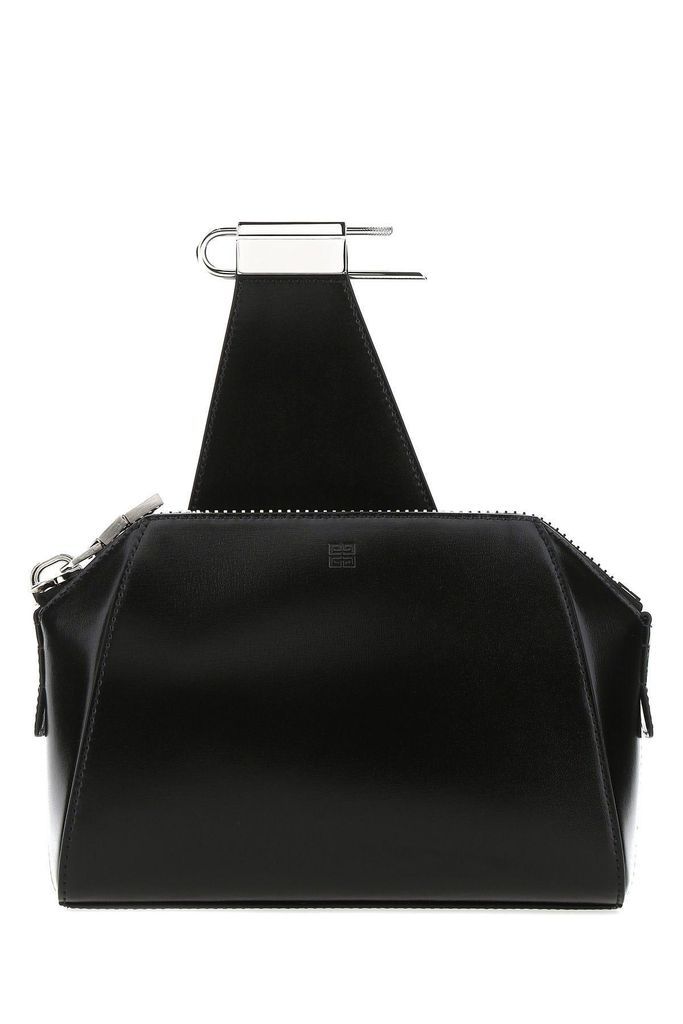 Black Leather Small Antigona Crossbody Bag