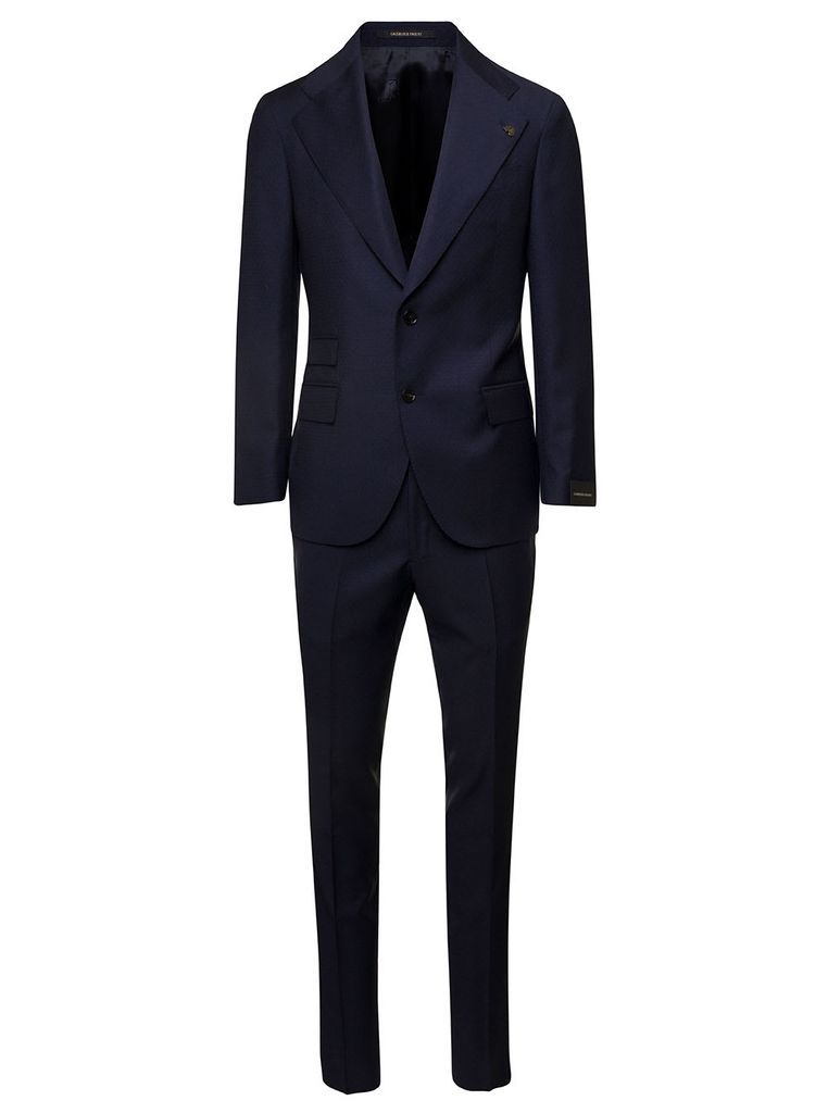 Black Single-Brested Tuxedo Suit In Wool Jacquard Man