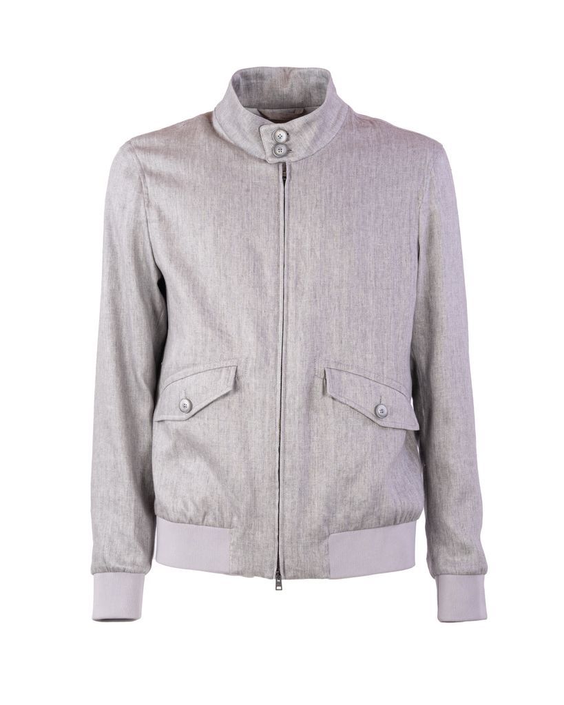 Bomber Made Of Stretch Linen Blend