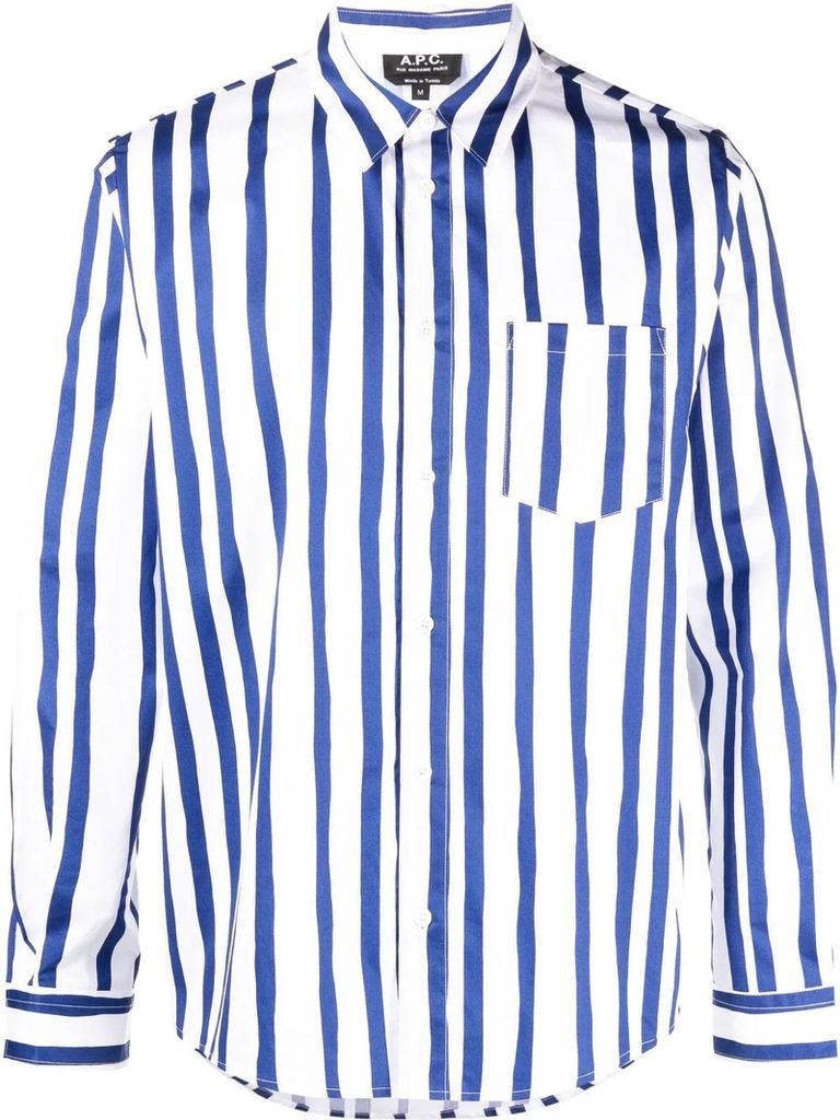 Blue And White Cotton Shirt