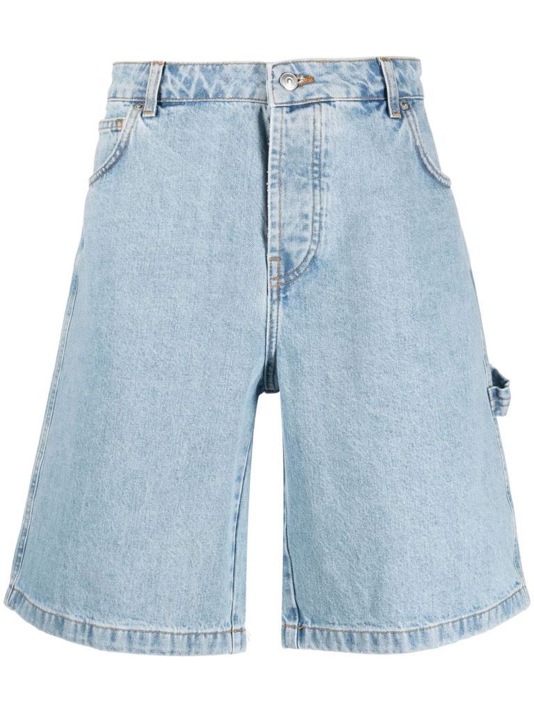 Blue Cotton Denim Shorts