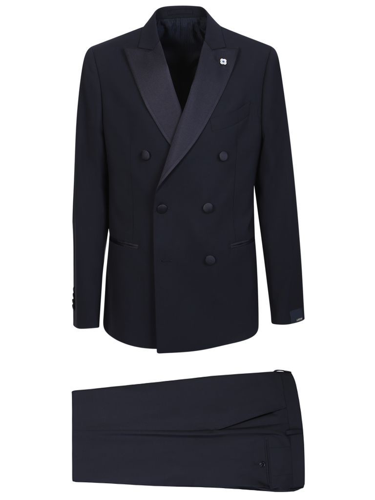 Blue Double-Breasted Dinner Suit