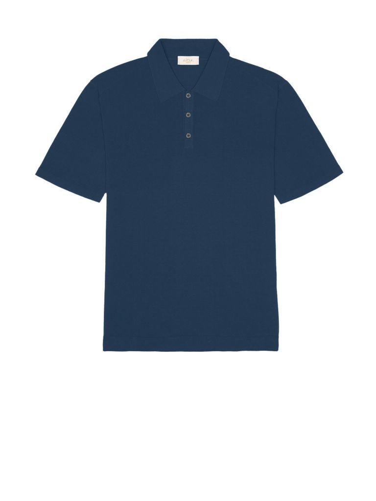 Blue Short-Sleeved Polo Shirt In Cotton