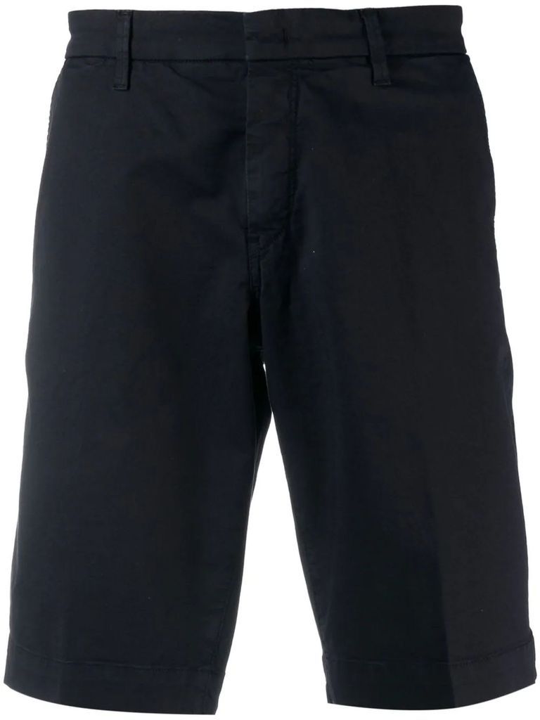 Blue Stretch-Cotton Bermuda Shorts