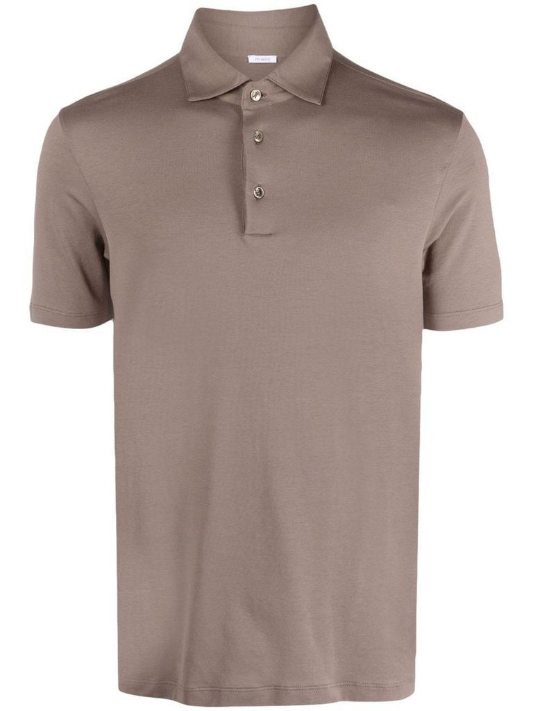 Brown Stretch-Cotton Polo Shirt