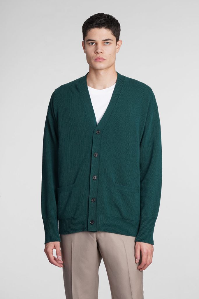 Cardigan In Green Wool