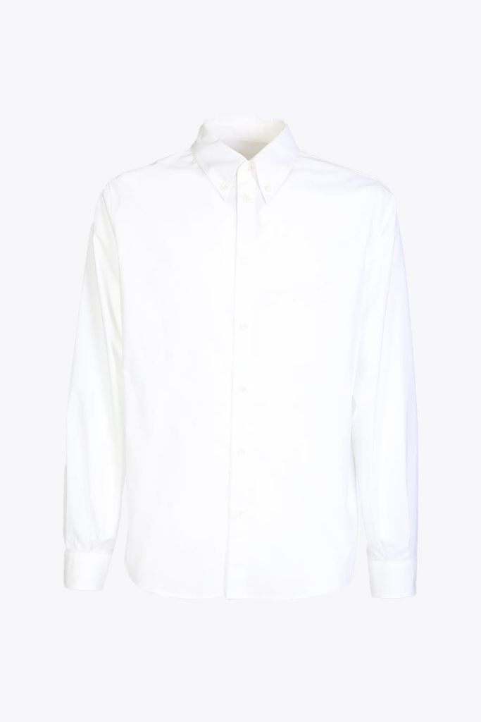 Camicia White Cotton Shirt With Logo Embroidery