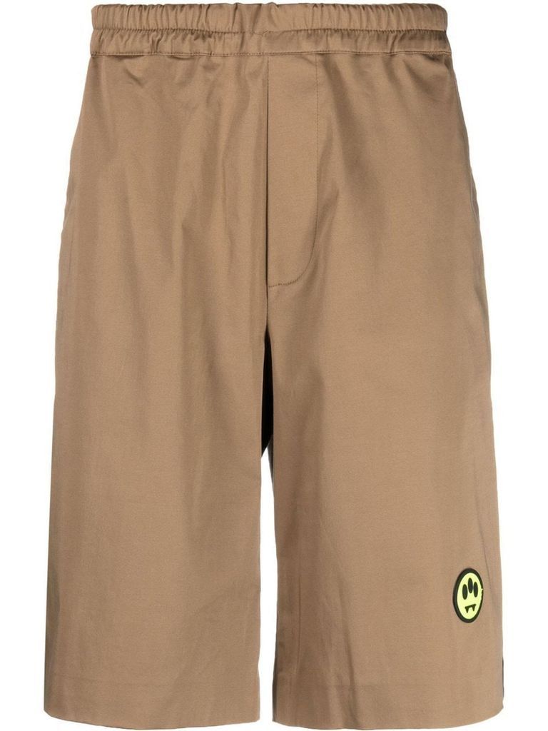 Brown Stretch-Cotton Shorts