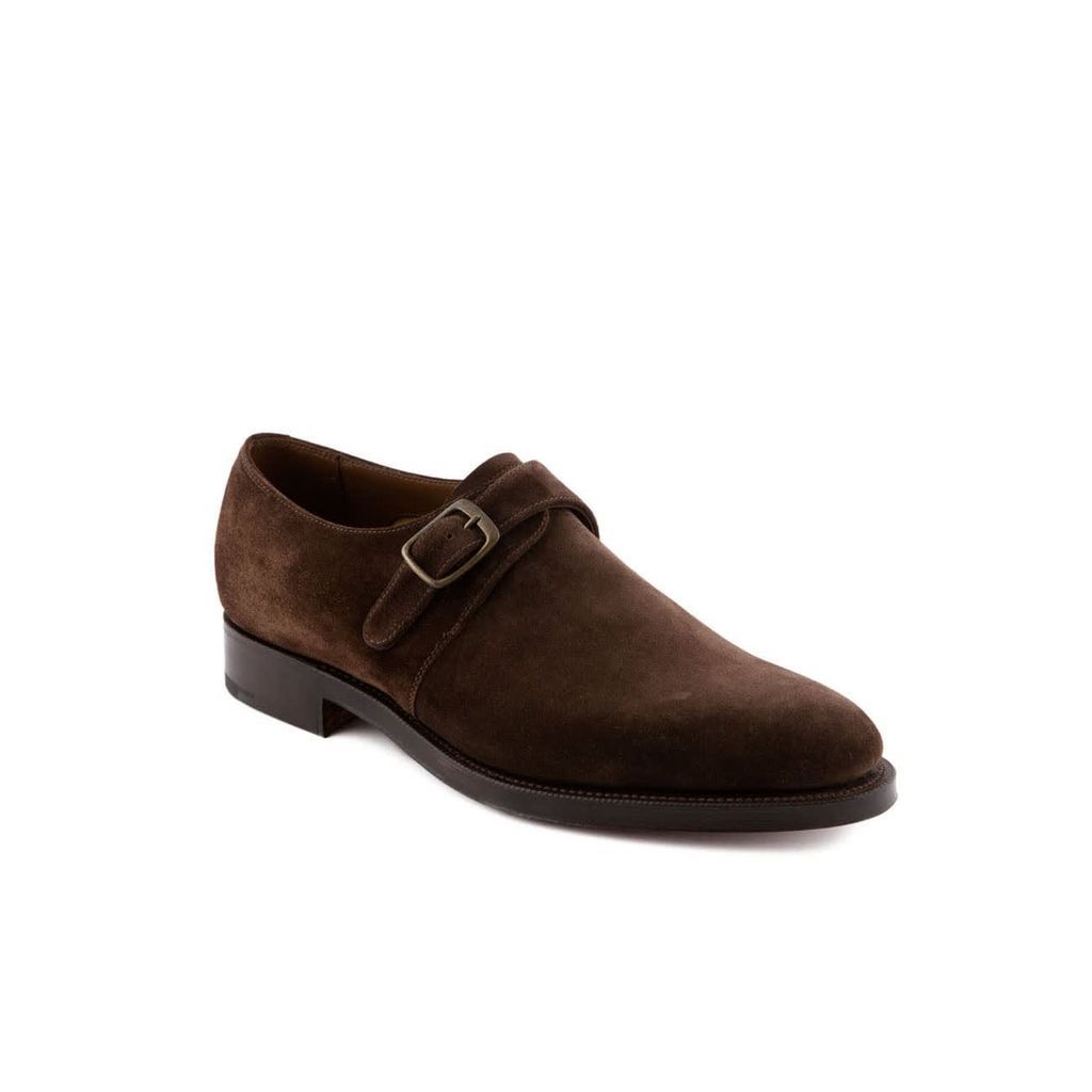 Brown Suede Monk Strap Shoe