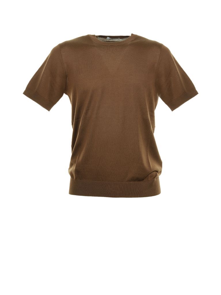 Brown T-Shirt In Extrafine Cotton