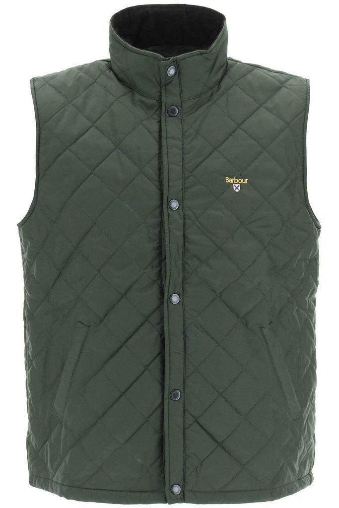 Buttoned High-Neck Crest Gilet