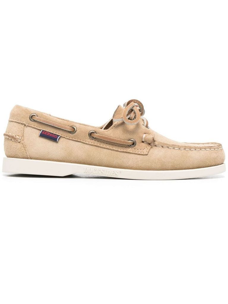 Camel-Beige Suede Boat Shoes