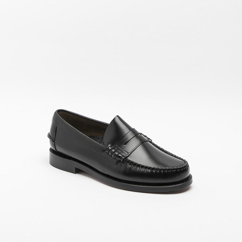 Classic Dan Black Brushed Leather Penny Loafer