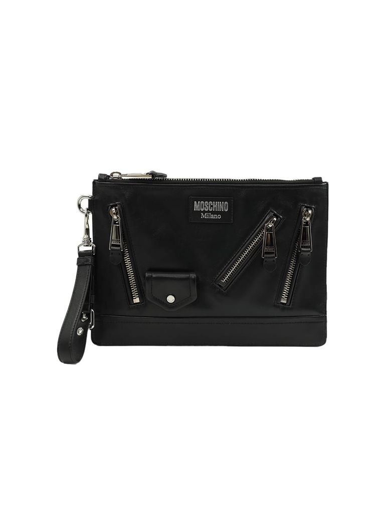 Clutch Bag In Moschino Leather