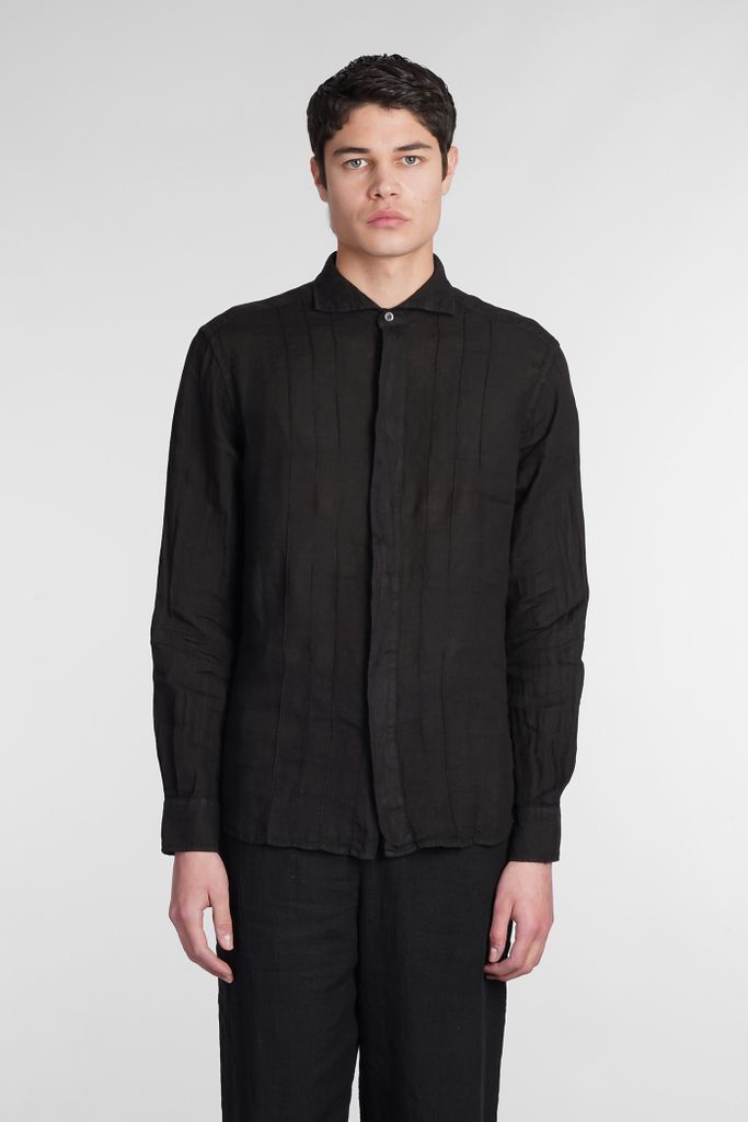 Contarini Shirt In Black Linen