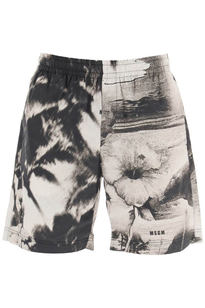 Cotton Bermuda Shorts With Dreaming Print