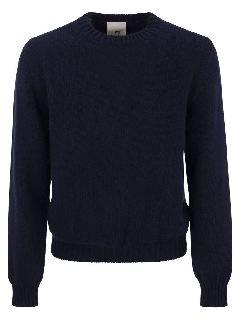 Crew-Neck Pullover In Wool And Angora Blend