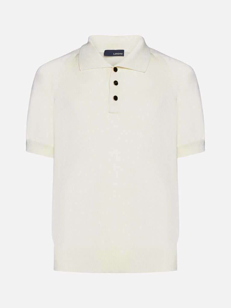 Cotton-Blend Knit Polo Shirt