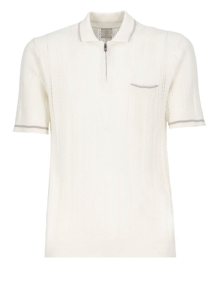 Cotton Polo Shirt With Zip