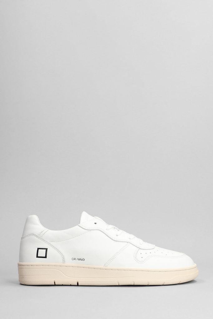Court Mono Sneakers In White Leather