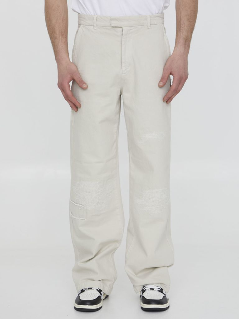 Cream-Colored Denim Jeans
