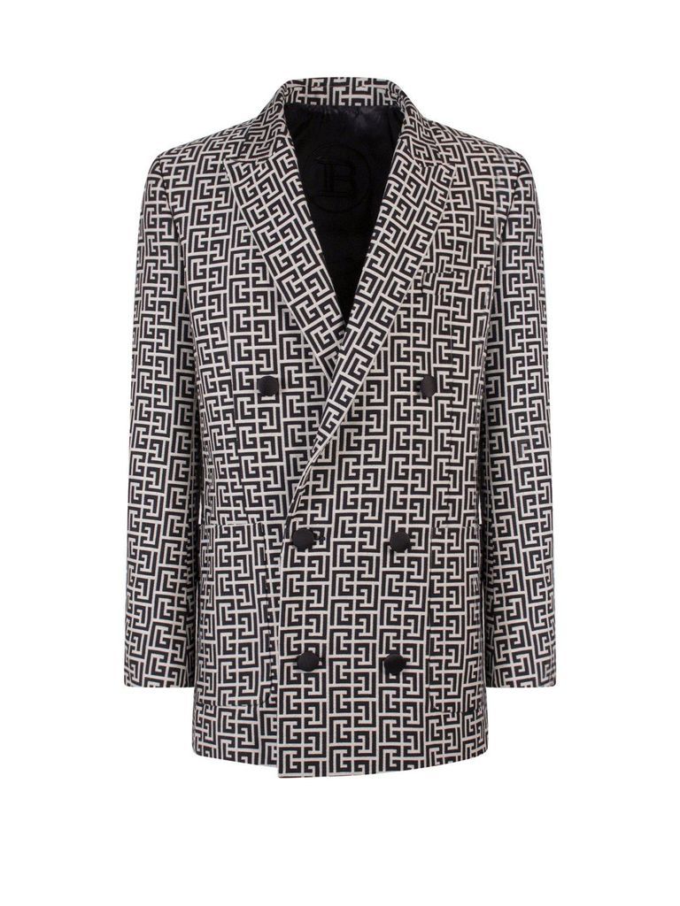 Double-Breasted Jacquard Blazer