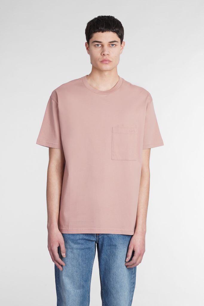 Dimitri T-Shirt In Rose-Pink Cotton
