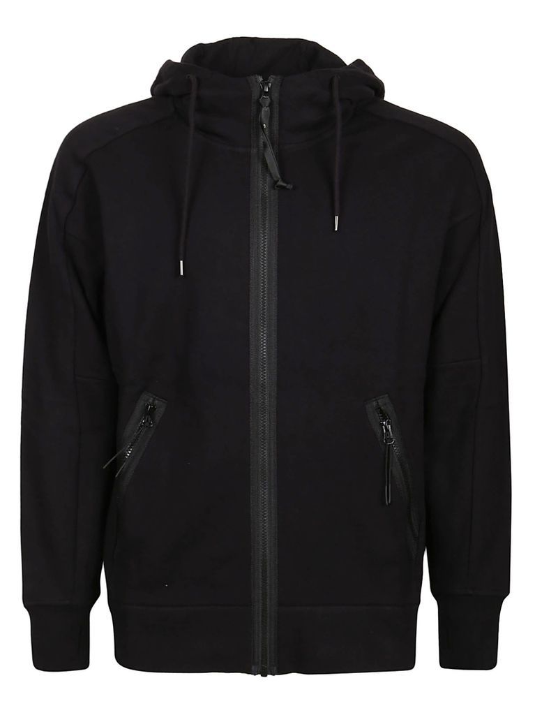 Diagonal Raised Fleece Goggle Zipped Sweatshirt