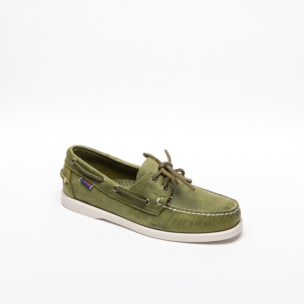Docksides Military Green Leather Loafer