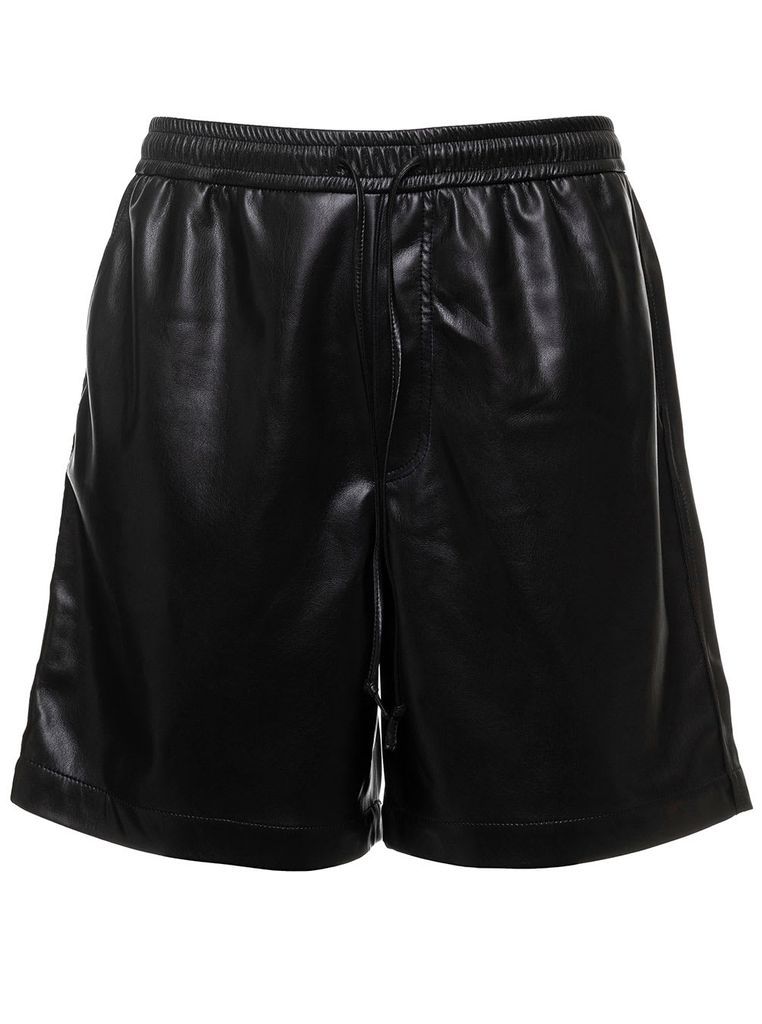 Doxxi Black Bermuda Shorts In Vegan Leather Man Nanushka
