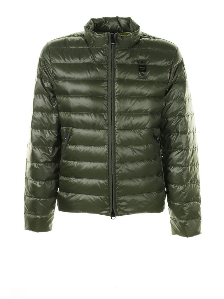 Down Jacket In Nylon With Horizontal Stitching