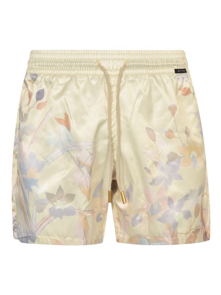 Drawstring Waist Floral Shorts