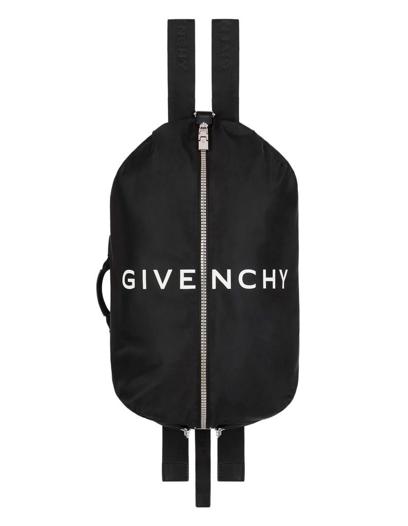 Black Nylon G-Zip Backpack With Logo