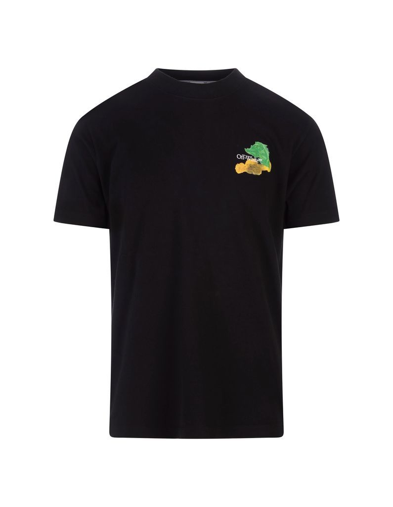 Black Skate T-Shirt With Logo And Arrow Motif